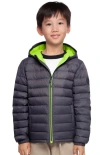 Rokka&rolla Kids' Ultra Light Quilt Packable Down Jacket In Charcoal