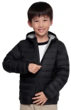 Rokka&rolla Kids' Ultra Light Quilt Packable Down Jacket In Very Black