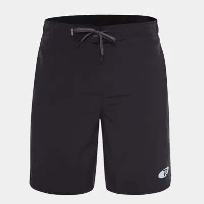 Rokka&rolla Quick-dry Stretch Swim Trunks With Adjustable Waistband In Black
