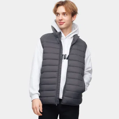 Rokka&rolla Men's Light Puffer Vest In Gray
