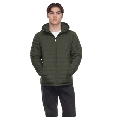 Rokka&rolla Men's Midweight Puffer Jacket Hooded Coat In Multi