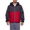 Rokka&rolla Packable Mesh Lined Windbreaker In Gray Red