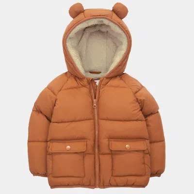 Rokka&rolla Kids' Toddler Baby Boys' Borg Lined Puffer Coat Infant Jacket In Brown