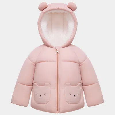 Rokka&rolla Kids' Toddler Baby Girls' Borg Lined Puffer Coat Infant Jacket In Pink