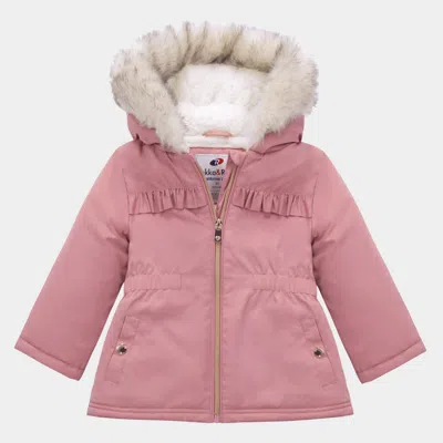Rokka&rolla Toddler Baby Girls' Fleece Lined Parka Jacket Kids Coat In Pink