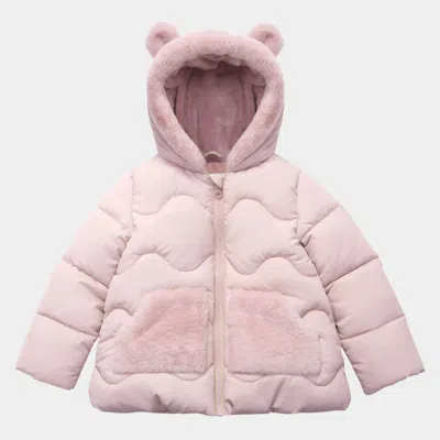 Rokka&rolla Toddler Baby Girls' Mini Fur Lined Puffer Coat Kids Jacket In Pink