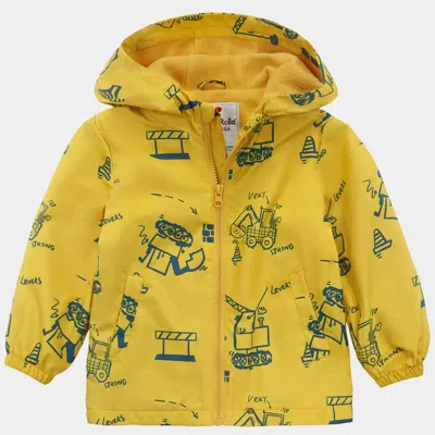 Rokka&rolla Kids' Toddler Boys' Fleece Lined Full Zip Windbreaker Rain Jacket In Yellow