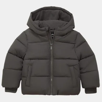 Rokka&rolla Toddler Boys' Ripstop Winter Coat Kids' Fleece Lined Jacket In Black