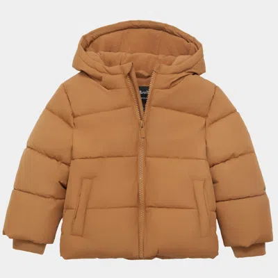 Rokka&rolla Toddler Boys' Ripstop Winter Coat Kids' Fleece Lined Jacket In Brown