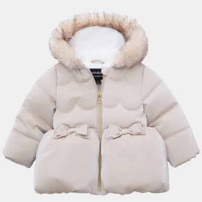 Rokka&rolla Babies' Toddler Girls' Glossy Winter Coat Mini Fur Lined Kids Jacket In Pink