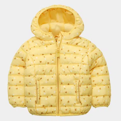 Rokka&rolla Kids' Toddler Little Girls' Light Puffer Jacket Winter Coat In Gold
