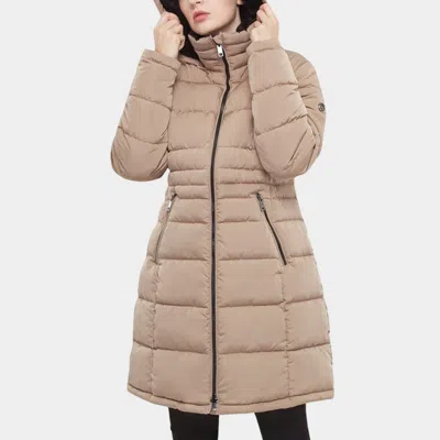 Rokka&rolla Women's Heavy Long Winter Coat With Fleece Hood Parka Jacket In Multi