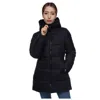 Rokka&rolla Women's Long Coat Puffer Jacket In Black