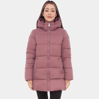 Rokka&rolla Women's Long Coat Puffer Jacket In Pink