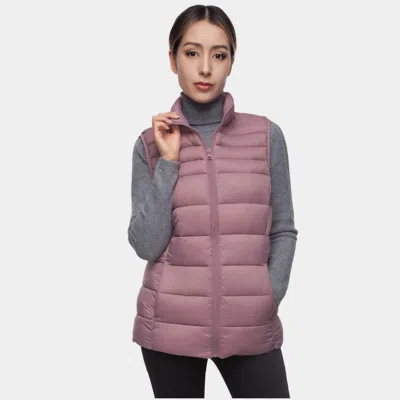 Rokka&rolla Women's Quilted Puffer Vest In Pink