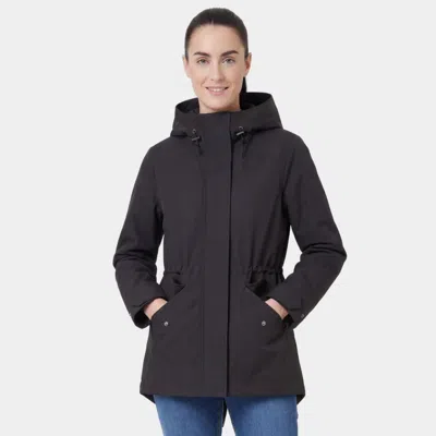 Rokka&rolla Women's Stand Collar Trench Coat Windbreaker Jacket In Black