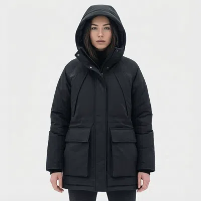 Rokka&rolla Women's Urban Explorer Parka Jacket Winter Coat In Black