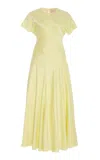 Roksanda Adriana Washed Silk Satin Dress In Yellow