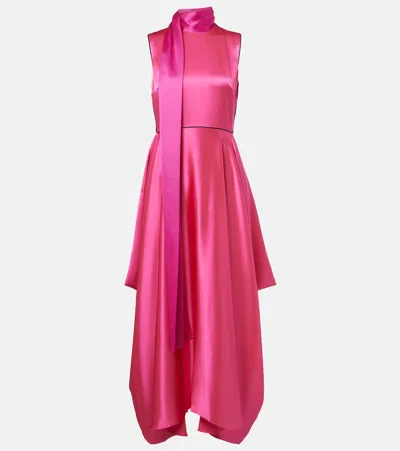 Roksanda Aela Scarf-detail Satin Gown In Pink
