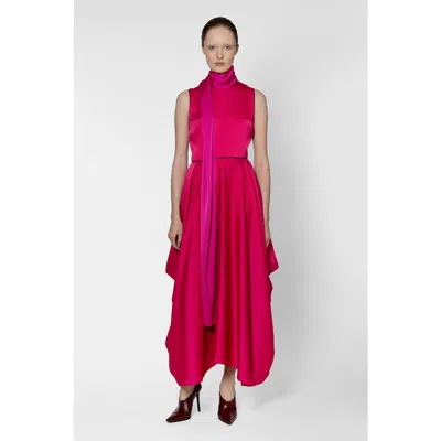 Roksanda Aela Textured Satin Maxi Dress In Multi