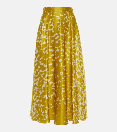 Roksanda Silk Ameera Skirt In Yellow