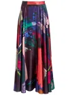 Roksanda Ameera Printed Silk-satin Midi Skirt
