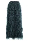 Roksanda Arion Fringed Woven Midi Pencil Skirt In Navy