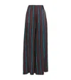 Roksanda Arneau Striped Silk-satin Wide-leg Pants In Burgundy