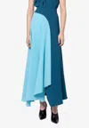 Roksanda Asha Asymmetric Crepe Maxi Skirt In Blue
