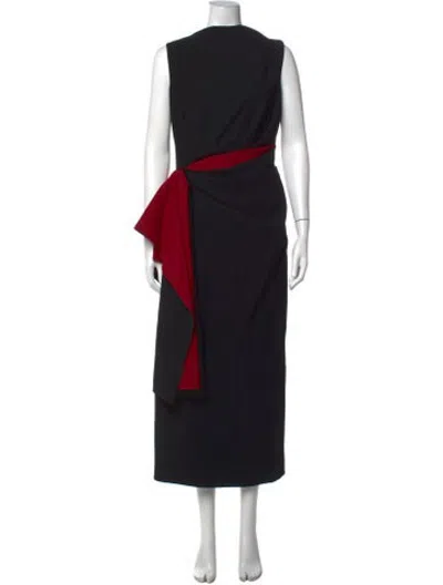 Pre-owned Roksanda Asymmetrical Long Dress In Black