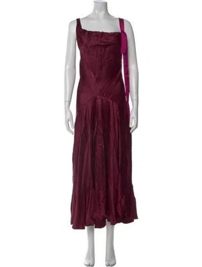 Pre-owned Roksanda Asymmetrical Long Dress W/ Tags In Burgundy