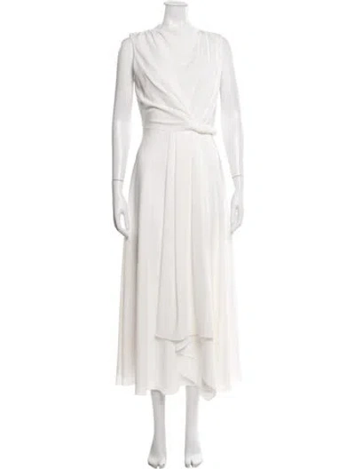 Pre-owned Roksanda Asymmetrical Midi Length Dress W/ Tags In White