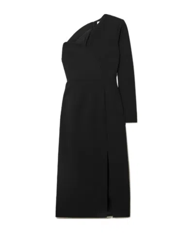 Roksanda Asymmetrical Mid-length Dress In Black