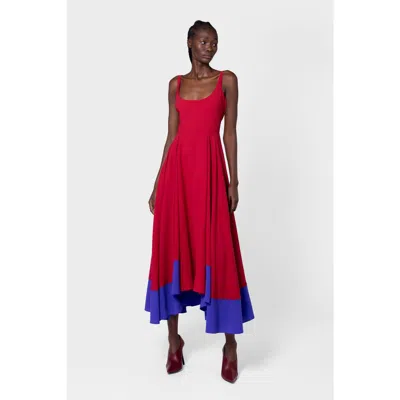Roksanda Awn Floaty Midi Dress In Red