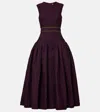 Roksanda Aya Smocked Cloque Midi Dress In Burgundy