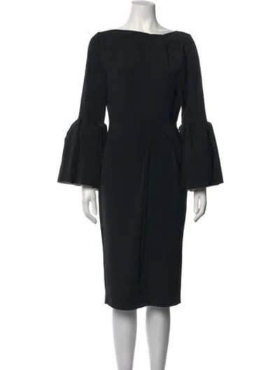Pre-owned Roksanda Bateau Neckline Knee-length Dress In Black