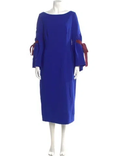 Pre-owned Roksanda Bateau Neckline Long Dress In Blue