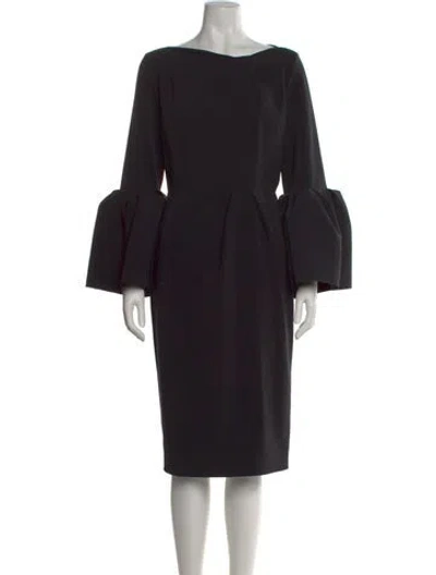 Pre-owned Roksanda Bateau Neckline Midi Length Dress In Black
