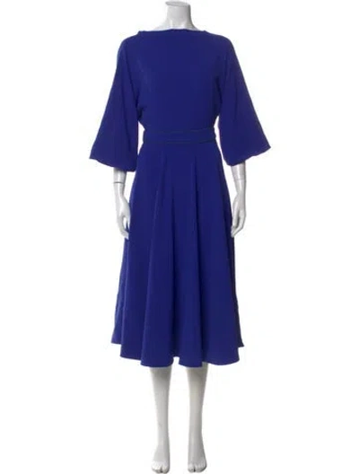 Pre-owned Roksanda Bateau Neckline Midi Length Dress In Blue