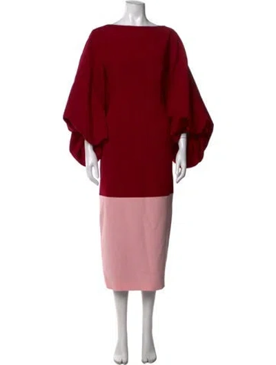 Pre-owned Roksanda Bateau Neckline Midi Length Dress W/ Tags In Red