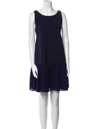 Pre-owned Roksanda Bateau Neckline Mini Dress In Blue
