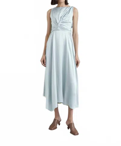 Roksanda Brida Silk Satin Dress In Saltwater In Blue
