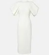 Roksanda Clementine Balloon-sleeve Crepe Maxi Dress In White