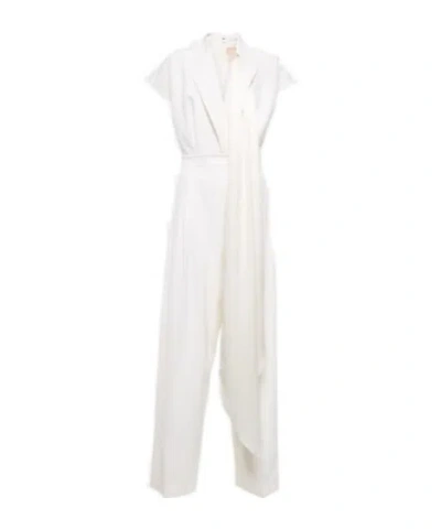 Roksanda Bridal Cape-detail Wool Jumpsuit In White