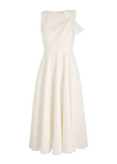 Roksanda Brigitte Pleated Midi Dress In Ivory