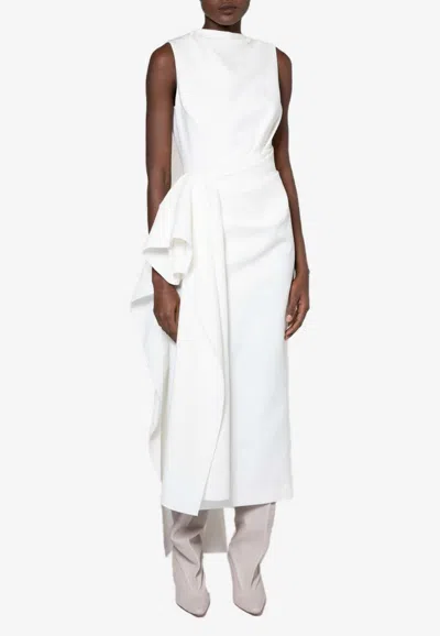 Roksanda Calatrava Draped Midi Dress In White