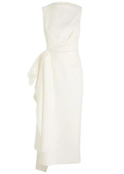 Roksanda Calatrava Draped Ruffled Midi Dress In Ivory