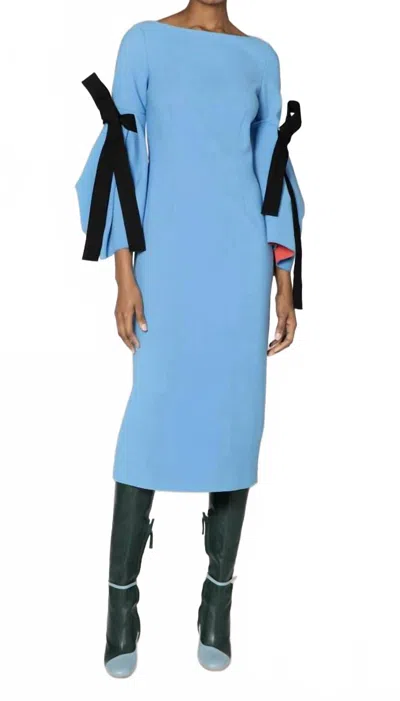 Roksanda Calispi Crepe Dress In Cielo In Blue