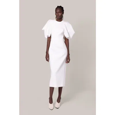 Roksanda Calita Crepe Bridal Dress In White