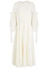 Roksanda Calmina Bow-embellished Midi Dress In Ivory